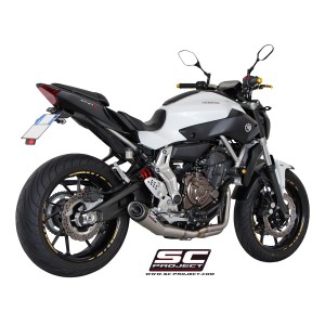 SC Project para YAMAHA MT-07 (2013 - 2016) - Línea de escape completa 2-1 acero inoxidable, con escape Conic acero inoxidable