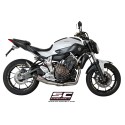 SC Project para YAMAHA MT-07 (2013 - 2016) - Línea de escape completa 2-1 acero inoxidable, con escape Conic acero inoxidable