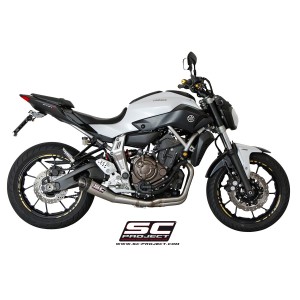SC Project para YAMAHA MT-07 (2013 - 2016) - Línea de escape completa 2-1 acero inoxidable, con escape Conic acero inoxidable