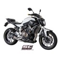 SC Project para YAMAHA MT-07 (2013 - 2016) - Línea de escape completa 2-1 acero inoxidable, con escape Conic acero inoxidable