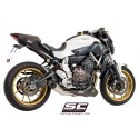 SC Project para YAMAHA MT-07 (2013 - 2016) - Línea de escape completa 2-1 acero inoxidable, con escape S1 acero inoxidable