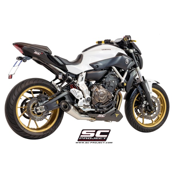 SC Project para YAMAHA MT-07 (2013 - 2016) - Línea de escape completa 2-1 acero inoxidable, con escape S1 acero inoxidable