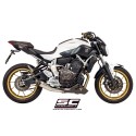SC Project para YAMAHA MT-07 (2013 - 2016) - Línea de escape completa 2-1 acero inoxidable, con escape S1 acero inoxidable