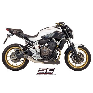 SC Project para YAMAHA MT-07 (2013 - 2016) - Línea de escape completa 2-1 acero inoxidable, con escape S1 acero inoxidable