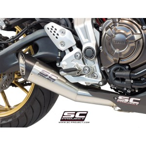 SC Project para YAMAHA MT-07 (2013 - 2016) - Línea de escape completa 2-1 acero inoxidable, con escape S1 acero inoxidable