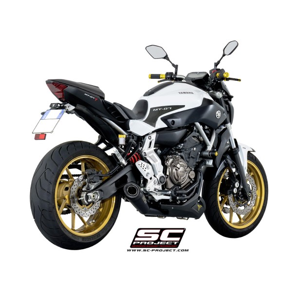 SC Project para YAMAHA MT-07 (2013 - 2016) - Línea de escape completa 2-1 acero inoxidable, con escape Conic acero inoxidable, n
