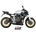 SC Project para YAMAHA MT-07 (2013 - 2016) - Línea de escape completa 2-1 acero inoxidable, con escape Conic acero inoxidable, n
