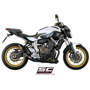 SC Project para YAMAHA MT-07 (2013 - 2016) - Línea de escape completa 2-1 acero inoxidable, con escape Conic acero inoxidable, n