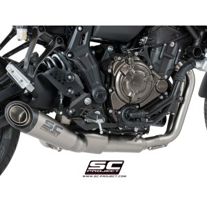 SC Project para YAMAHA TRACER 700 (2016 - 2020) - Euro 4 - Línea de escape completa 2-1 acero inoxidable, con escape S1 titanio