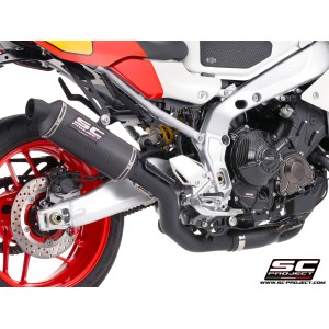 SC Project para YAMAHA XSR900 GP (2024 - 2026) - Línea de escape completa 3-1 acero inoxidable, con escape Oval R60 carbono, neg