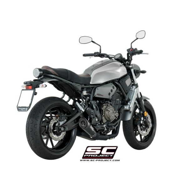 SC Project para YAMAHA XSR 700 (2016 - 2020) - Línea de escape completa 2-1 acero inoxidable, con escape S1 titanio, negro mate