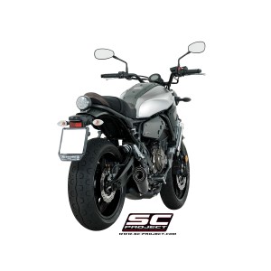 SC Project para YAMAHA XSR 700 (2016 - 2020) - Línea de escape completa 2-1 acero inoxidable, con escape S1 titanio, negro mate