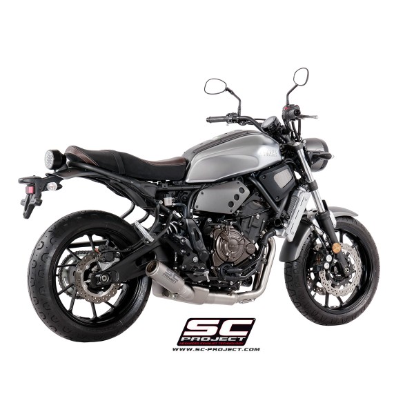 SC Project para YAMAHA XSR 700 (2016 - 2020) - Línea de escape completa 2-1 acero inoxidable, con escape CR-T titanio