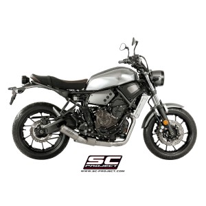 SC Project para YAMAHA XSR 700 (2016 - 2020) - Línea de escape completa 2-1 acero inoxidable, con escape CR-T titanio