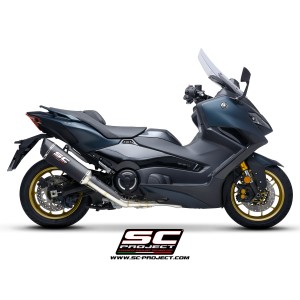 SC Project para YAMAHA TMAX 560 (2022 - 2024) - Línea de escape completa 2-1 acero inoxidable, con escape SC1-R carbono