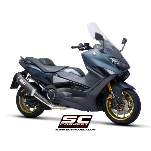 SC Project para YAMAHA TMAX 560 (2022 - 2024) - Línea de escape completa 2-1 acero inoxidable, con escape SC1-R carbono