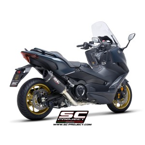 SC Project para YAMAHA TMAX 560 (2022 - 2024) - Línea de escape completa 2-1 acero inoxidable, con escape SC1-R carbono
