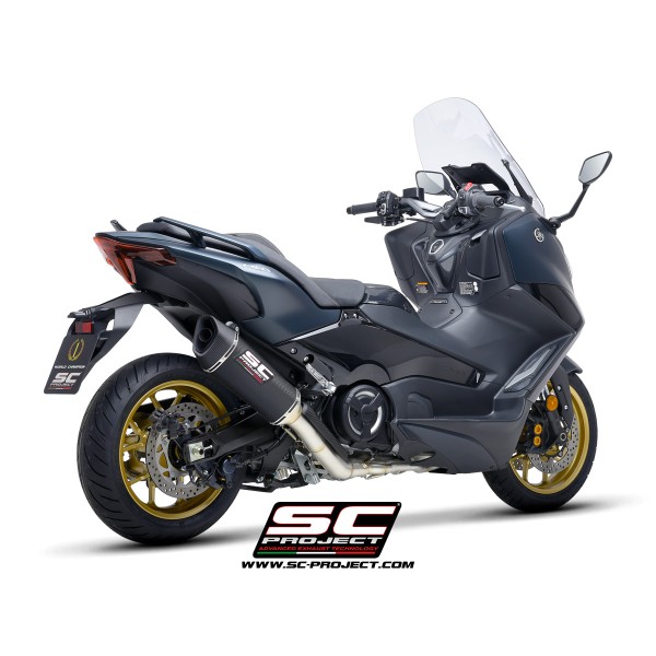 SC Project para YAMAHA TMAX 560 (2022 - 2024) - Línea de escape completa 2-1 acero inoxidable, con escape SC1-R carbono
