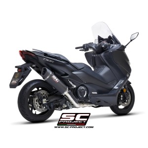 SC Project para YAMAHA TMAX 560 (2020 - 2021) - Línea de escape completa 2-1 acero inoxidable, con escape SC1-R carbono