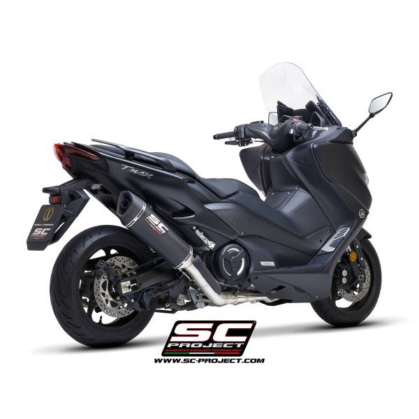 SC Project para YAMAHA TMAX 560 (2020 - 2021) - Línea de escape completa 2-1 acero inoxidable, con escape SC1-R carbono