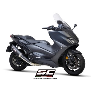 SC Project para YAMAHA TMAX 560 (2020 - 2021) - Línea de escape completa 2-1 acero inoxidable, con escape SC1-R carbono