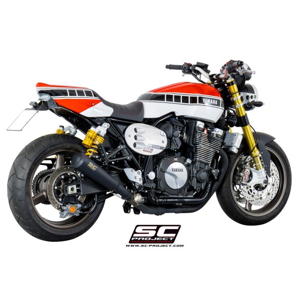 SC Project para YAMAHA XJR 1300 (2015 - 2016) - RACER - Escape Conico 70s acero inoxidable, negro mate