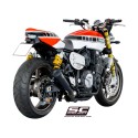 SC Project para YAMAHA XJR 1300 (2015 - 2016) - RACER - Escape Conico 70s acero inoxidable, negro mate