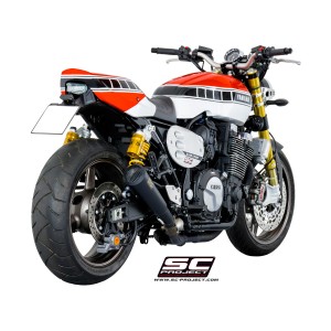SC Project para YAMAHA XJR 1300 (2015 - 2016) - RACER - Escape Conico 70s acero inoxidable, negro mate