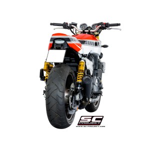 SC Project para YAMAHA XJR 1300 (2015 - 2016) - RACER - Escape Conico 70s acero inoxidable, negro mate