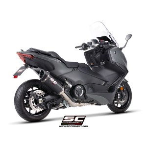 SC Project para YAMAHA TMAX 560 (2025 - 2026) - Línea de escape completa 2-1 acero inoxidable, con escape SC1-R carbono