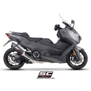 SC Project para YAMAHA TMAX 560 (2025 - 2026) - Línea de escape completa 2-1 acero inoxidable, con escape SC1-R carbono