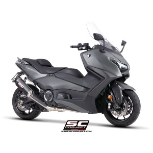 SC Project para YAMAHA TMAX 560 (2025 - 2026) - Línea de escape completa 2-1 acero inoxidable, con escape SC1-R carbono