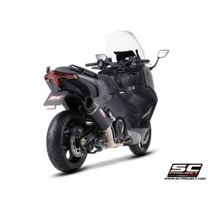 SC Project para YAMAHA TMAX 560 (2025 - 2026) - Línea de escape completa 2-1 acero inoxidable, con escape SC1-R carbono
