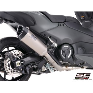 SC Project para YAMAHA TMAX 560 (2025 - 2026) - Línea de escape completa 2-1 acero inoxidable, con escape SC1-R titanio