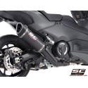 SC Project para YAMAHA TMAX 560 (2025 - 2026) - Línea de escape completa 2-1 acero inoxidable, negro mate, con escape SC1-R carb