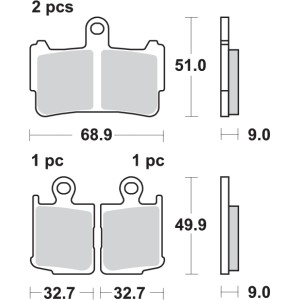 Pastilla de freno SBS P869-HS