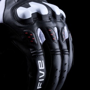 GUANTES FIVE RS2 EVO 2 NEGRO / BLANCO / ROJO FLUOR