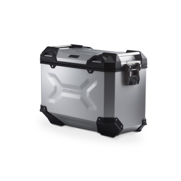 Maleta de aluminio TRAX ADV L 45 l. Derecho. Plateado.