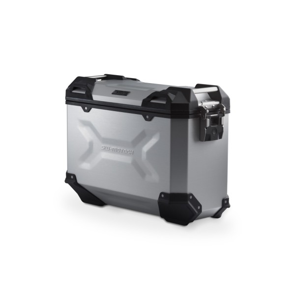 Maleta de aluminio TRAX ADV M 37 l. Derecho. Plateado.