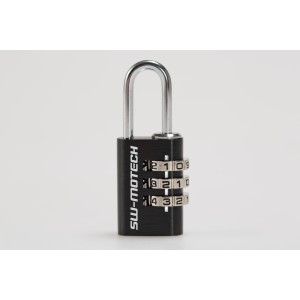 Cerradura de cremallera para moto Negro. Con cerradura de combinación.