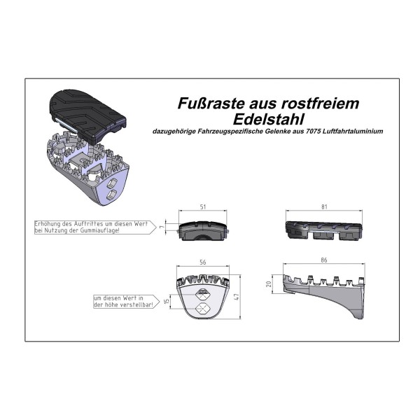 Kit reposapiés ION Honda XRV 650/750 (87-03) XL600V (87-99) CRF1000L.