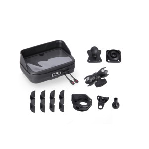 Kit de fijación universal GPS con Navi Case Incl. brazo 2". Para manillar/fijación espejo