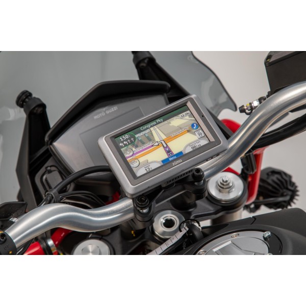 Soporte GPS para manillar Negro. Moto Guzzi V85 TT (19-23).