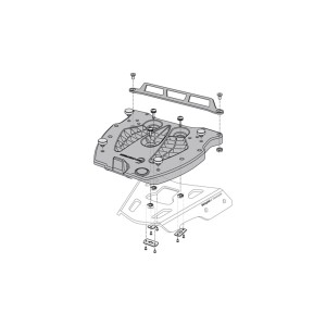 Placa adaptadora QUICK-LOCK Cerradura Givi/Kappa Monolock. Nylon reforz. Negro