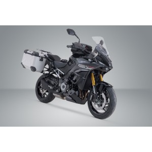 Sistema de maletas TRAX ADV Plateado. 45/45 litros. Suzuki GSX-S1000GX (23-).