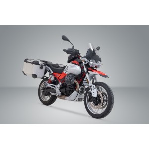 Sistema de maletas TRAX ADV Plateado. 37/45 l. Moto Guzzi V85 TT/Strada (24-).