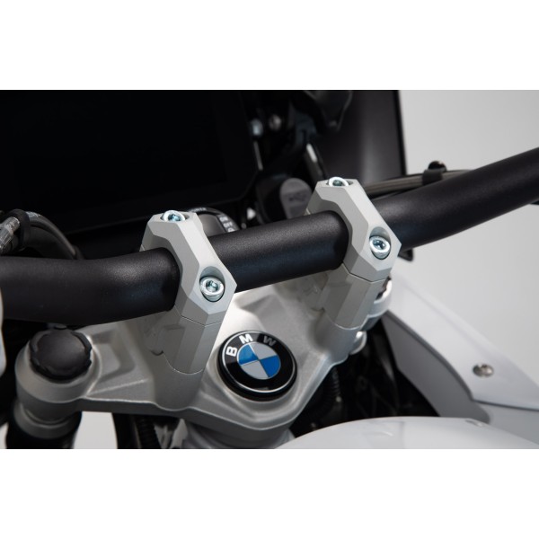 Elevador de manillar h-40 mm. Plateado. R1200GS (12-18), R1250GS (18-).