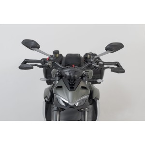 Protectores de maneta con deflector de aire Negro. Ducati Streetfighter V2, Triumph Daytona.