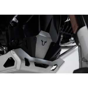 Extensión delantera de protector de motor Negro/plateado. BMW R1200 (12-18), R1250 (18-).
