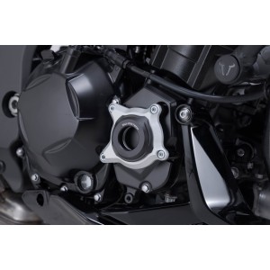 Protector de la tapa para la carcasa del motor Negro/Plateado. Kawasaki Z1100 (25-).